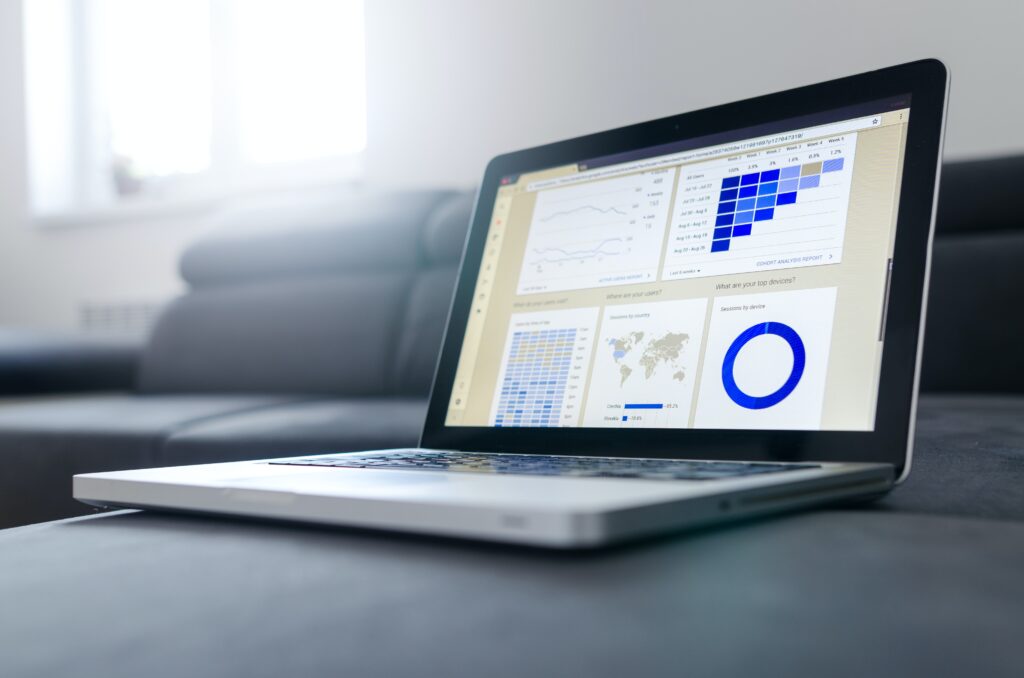 A look at Google Analytics dashboard with various data points on the screen