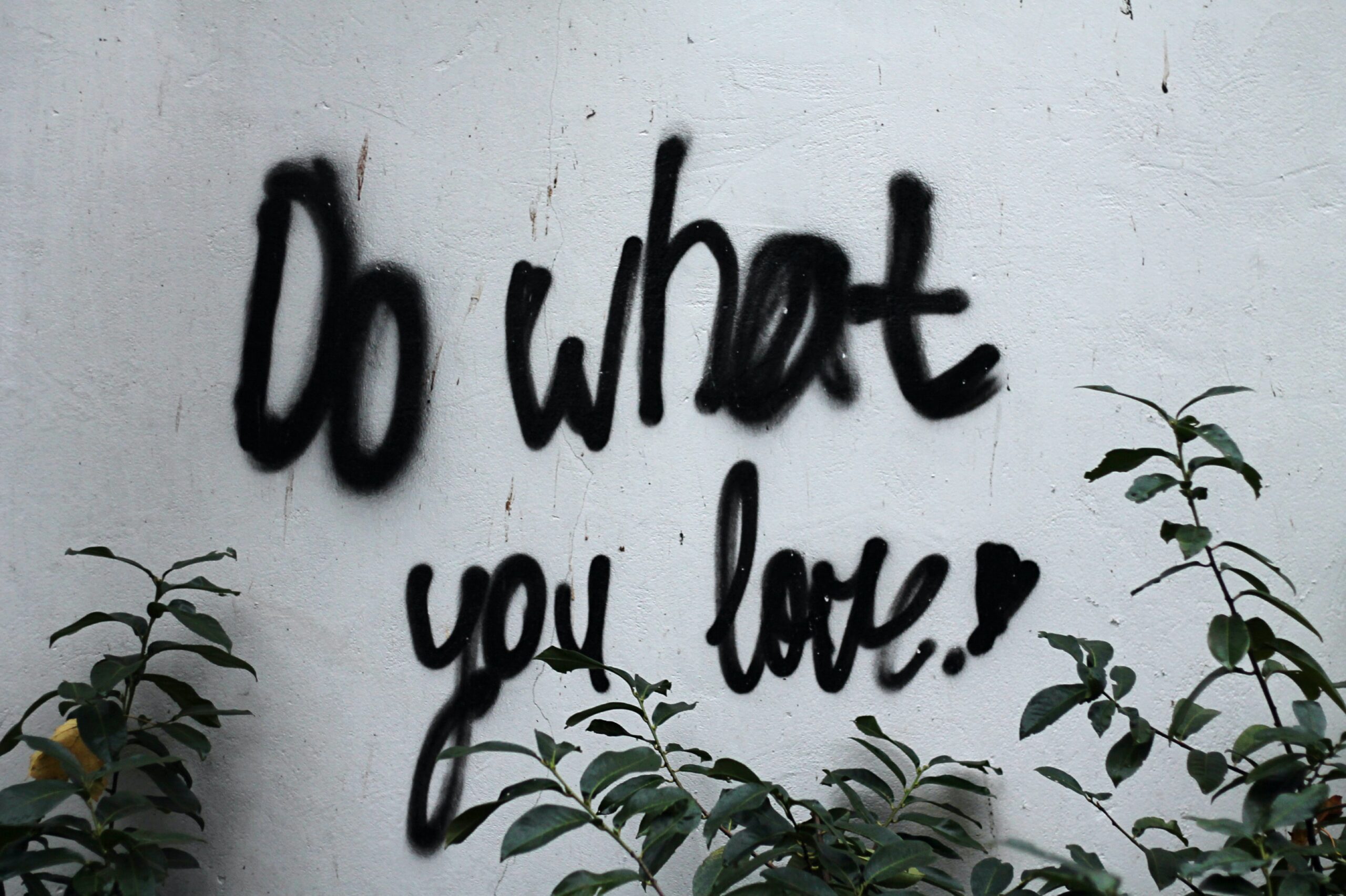 Spray paint of the saying Do what you love